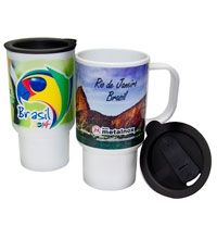 Caneca Plástica com tampa Personalizada